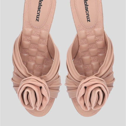 Lola Cruz 101Z14BK lotta rosette mule in nude