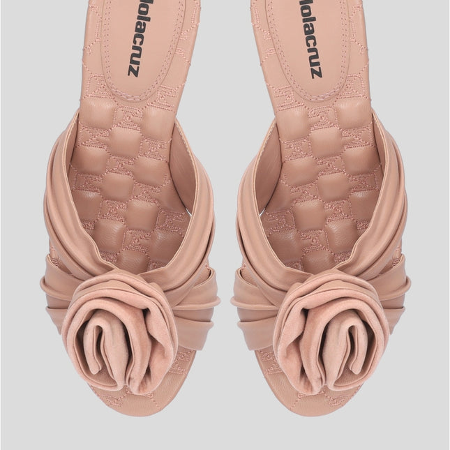 Lola Cruz 101Z14BK lotta rosette mule in nude