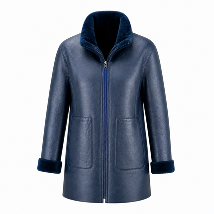 Dom Goor Short Lambskin Jacket - Teal