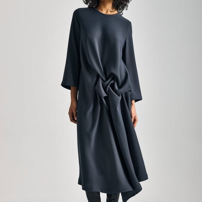 Isik Ozgur 2624-03 Twist dress anthracite