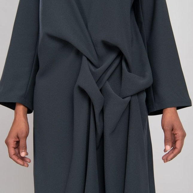 Isik Ozgur 2624-03 Twist dress anthracite