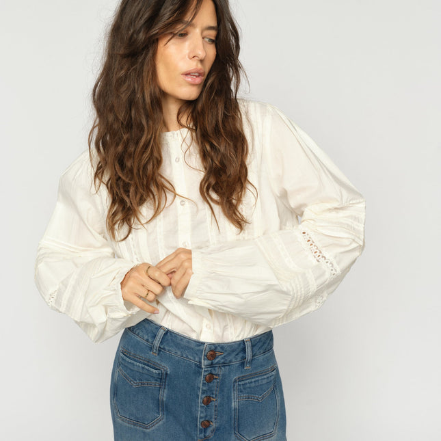 Mos Mosh Adila Lace Shirt in cream