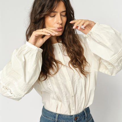 Mos Mosh Adila Lace Shirt in cream