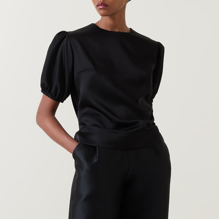 and Tate Eugenia top puff sleeves and pearl buttons