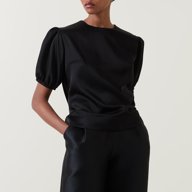 and Tate Eugenia top puff sleeves and pearl buttons