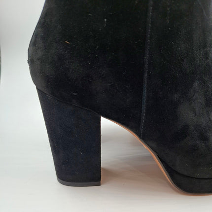 LOLA CRUZ 045T30BK block heel suede ankle boot