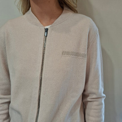 Peserico S99380F12 Zip up fine knit cardi