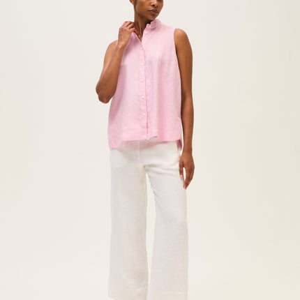 Rosso 35 N1895B sleeveless linen top