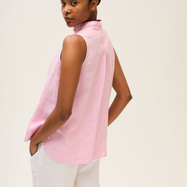 Rosso 35 N1895B sleeveless linen top