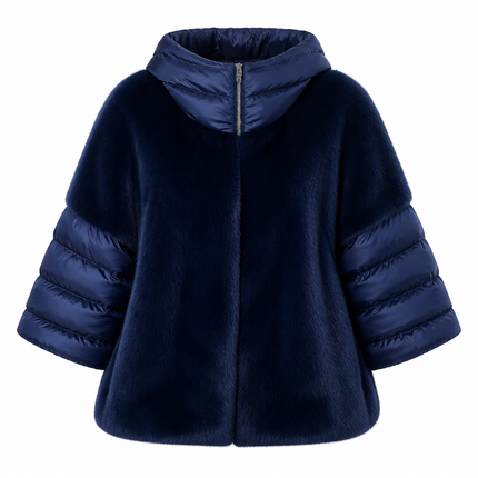 Herno Fuax Fur Jacket - Navy
