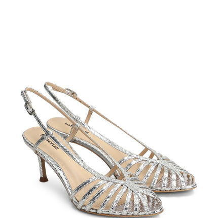 Lola Cruz 134Z51BK strappy sliver sandals