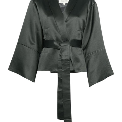 Psophia Kimono style 215BLA2497 satin jacket