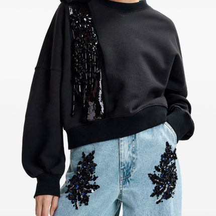 Essentiel Antwerp Ijoux jet beaded sweatshirt black
