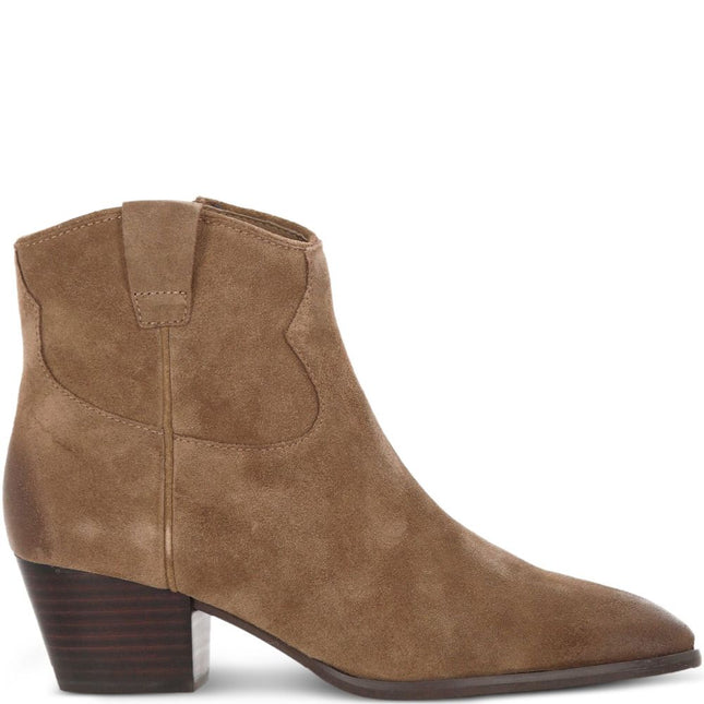 Ash Fame cowboy suede ankle boot tan
