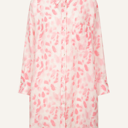 120 Lino W4PJ4 Printed Linen Shirt Dress