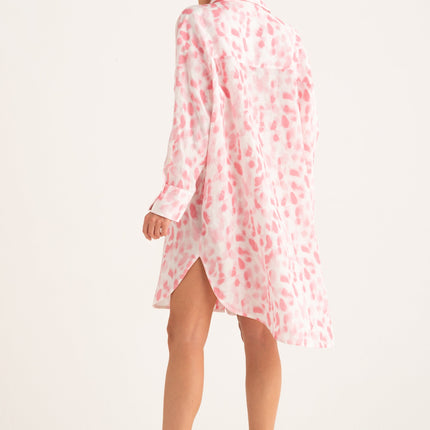 120 Lino W4PJ4 Printed Linen Shirt Dress