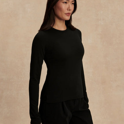 Varley Edna Long Sleeve Fitted Tee – Black