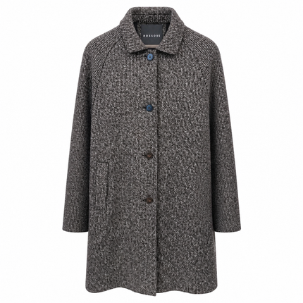 Rosso35 Wool Coat – Chocolate Tweed