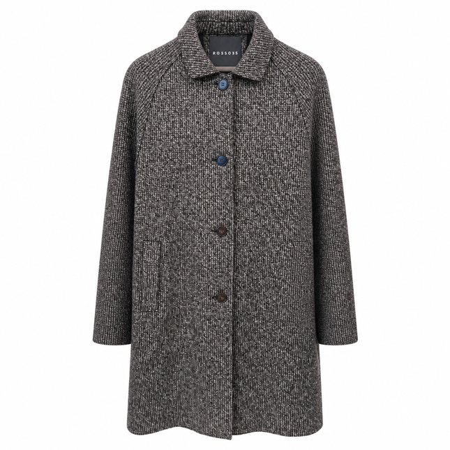 Rosso35 Wool Coat – Chocolate Tweed
