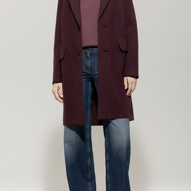 Luisa Cerano 428902/3680 long wool blazer/coat burgandy