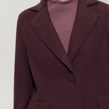 Luisa Cerano 428902/3680 long wool blazer/coat burgandy