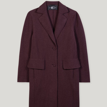 Luisa Cerano 428902/3680 long wool blazer/coat burgandy