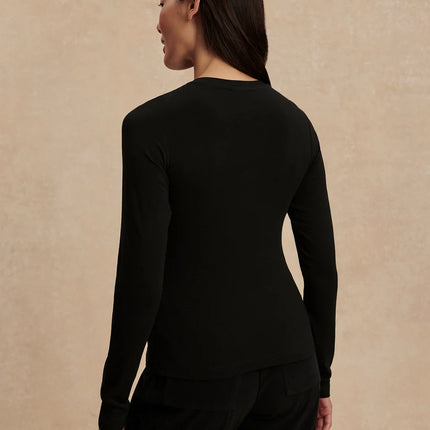 Varley Edna Long Sleeve Fitted Tee – Black