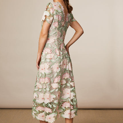 Fee G Loreta long lace Dress