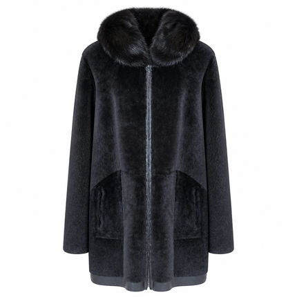 Dom Goor Sheepskin Reversible Parka - Black