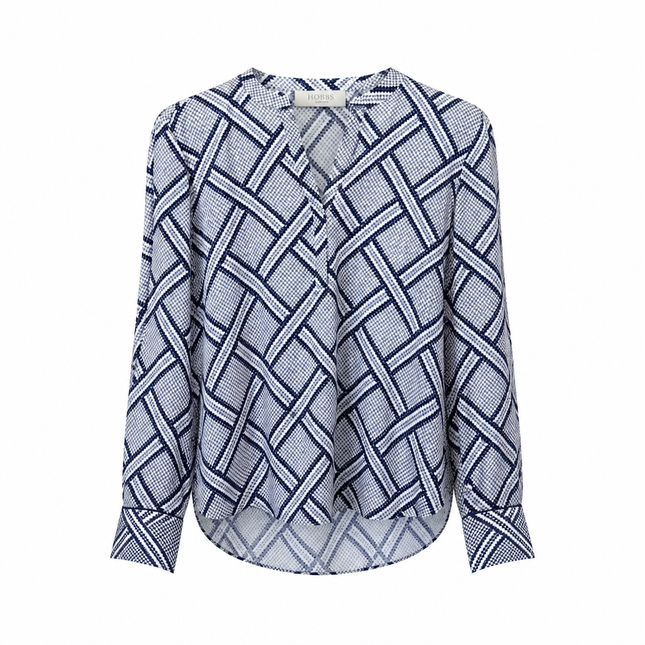 Herzens Silk Tunic – Night Blue Grey Multi