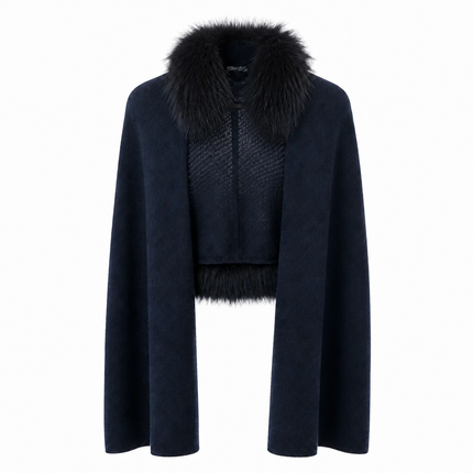Dom Goor Fur Trim Scarf - Black