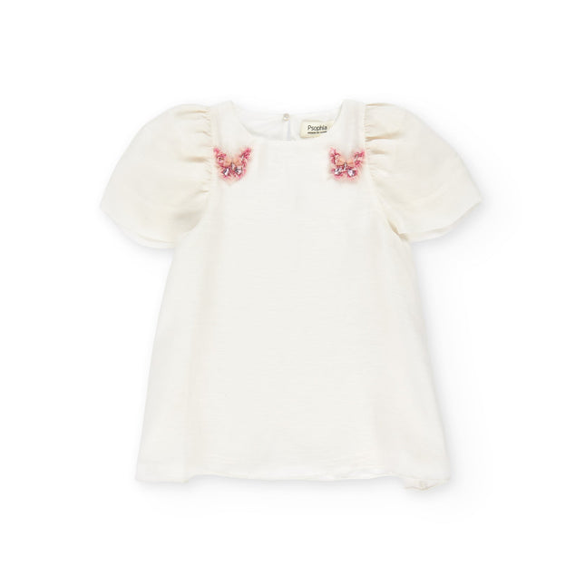 Psophia Top 218SHR2670 butterfly detail