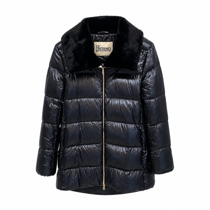 Herno Woven Half Coat – Black