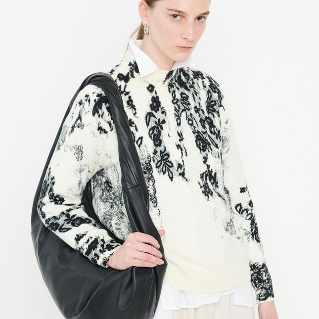 HIGH Ramsey turtle neck knit cream/black floral