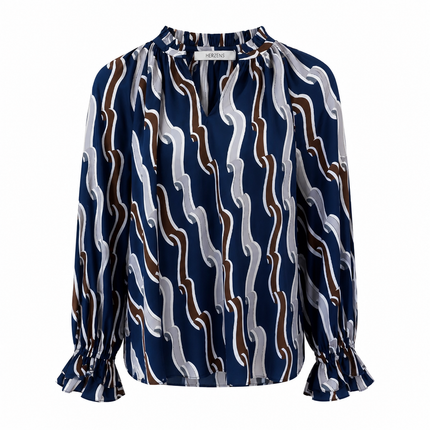 Herzens Silk Tunic – Night Blue Multi