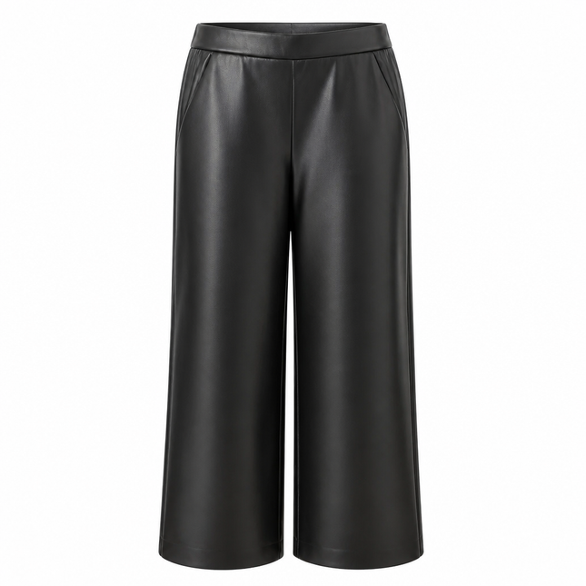 Raffaello Rossi Palina Leather Trouser – Black