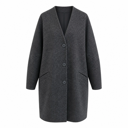 Isik Ozgur Bell Sleeve Coat - Grey