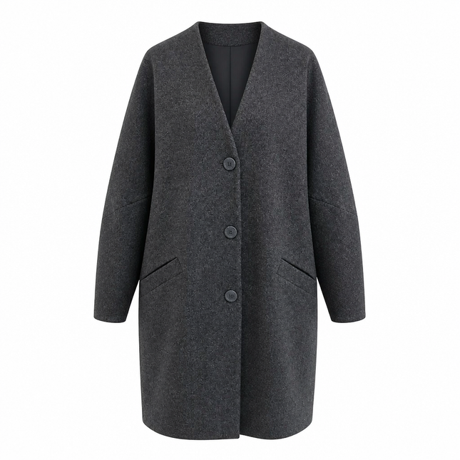Isik Ozgur Bell Sleeve Coat - Grey