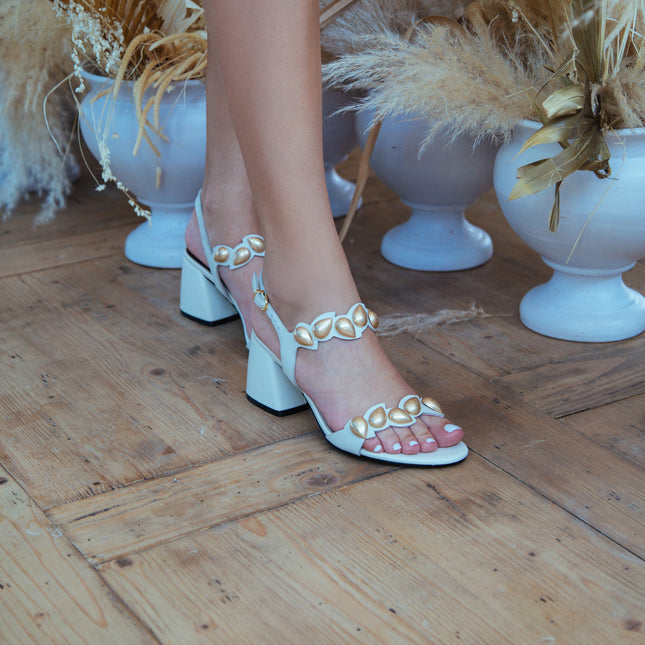 Jeannot AJ624B Sandal block snakeskin heel