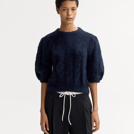 SOFT GOAT alpaca short puff sleeve knit
