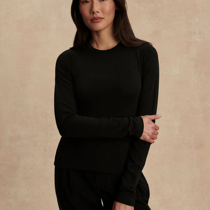 Varley Edna Long Sleeve Fitted Tee – Black