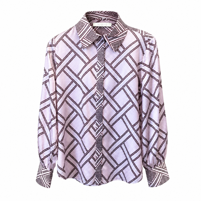Herzens Silk Shirt – Sakura Burgundy Multi