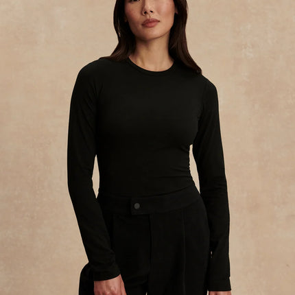 Varley Edna Long Sleeve Fitted Tee – Black