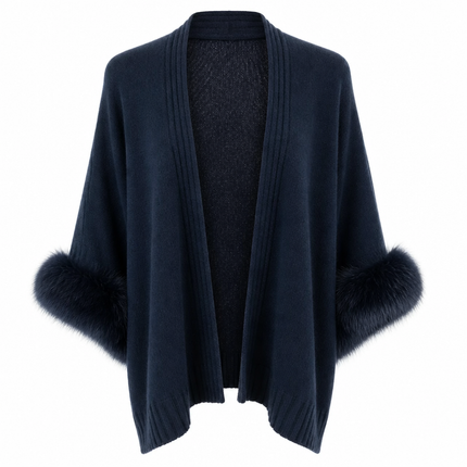 Estheme Faux Fur Cape - Black