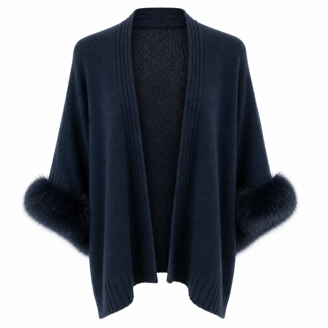 Estheme Faux Fur Cape - Black