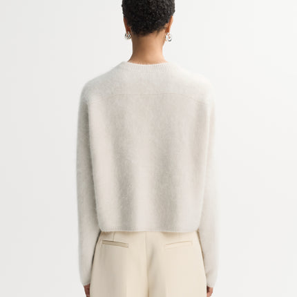 SOFT GOAT brushed cashmere crew neck knit Chalk