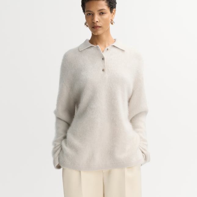 SOFT GOAT brushed cashmere collar knit