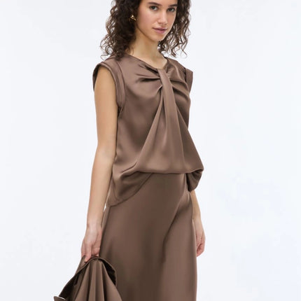 iBlues TUNICA – Brown Cap Sleeve