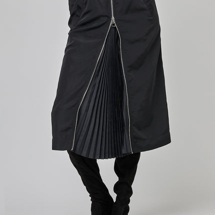 UCHUU CF25 203 skirt inverted pleated front with large zip