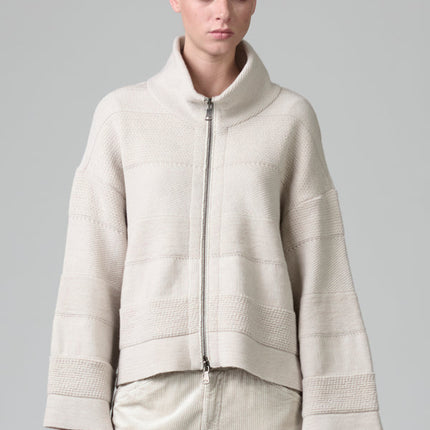 Transit CFDTRB14490 knit zip jacket beige